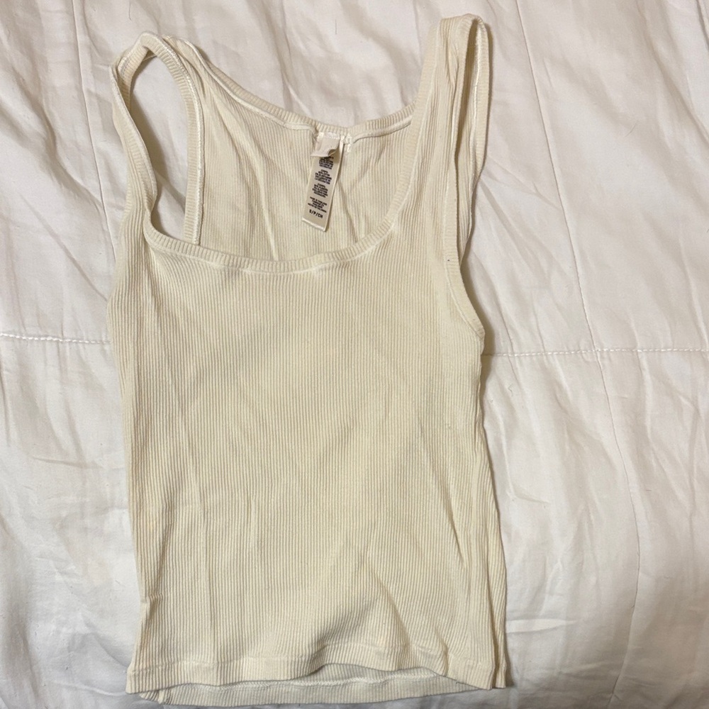 SKIMS Ribbed Cream Tank Top